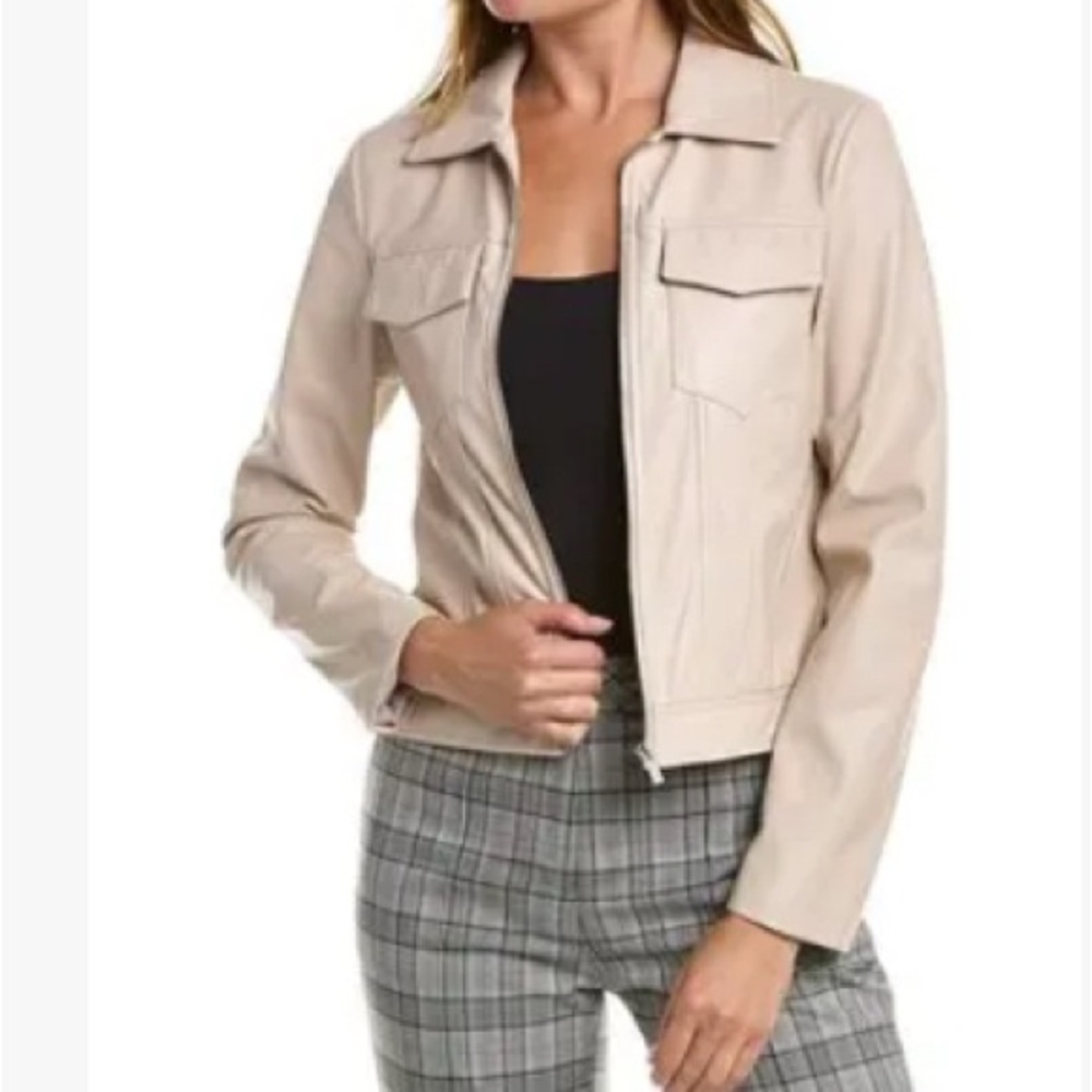 Super soft Elie Tahari Blush Leather Jacket size SMALL